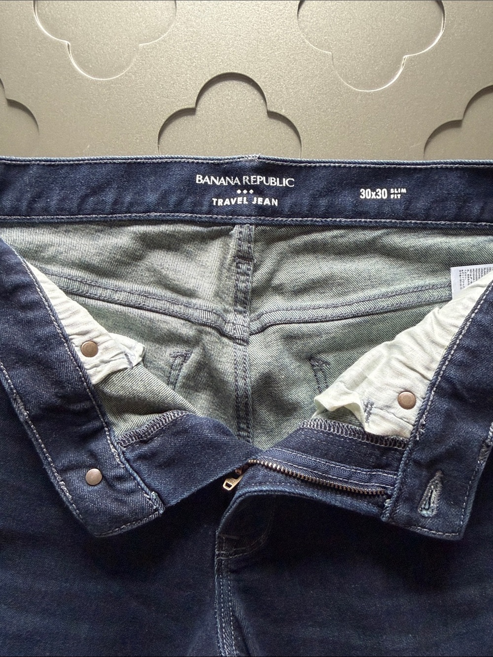 BANANA REPUBLIC Travel Jeans Slim Fit Washed Indigo Stretch Denim Men’s 30x30 - Picture 8 of 12